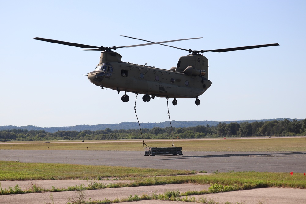 CH-47 Chinook, crew support 89B sling-load training at Fort McCoy