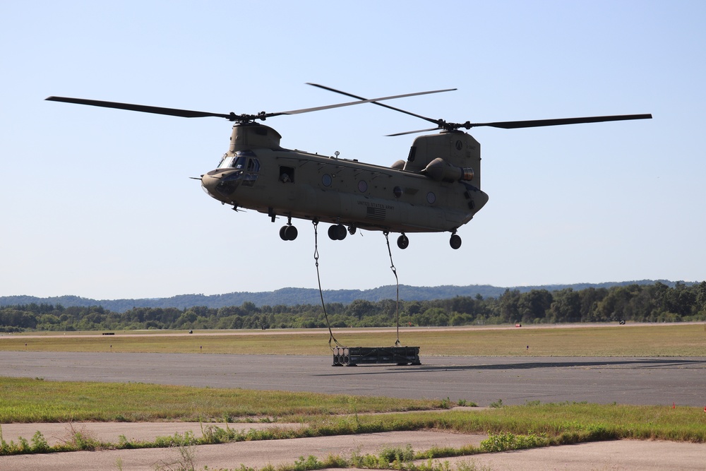 CH-47 Chinook, crew support 89B sling-load training at Fort McCoy