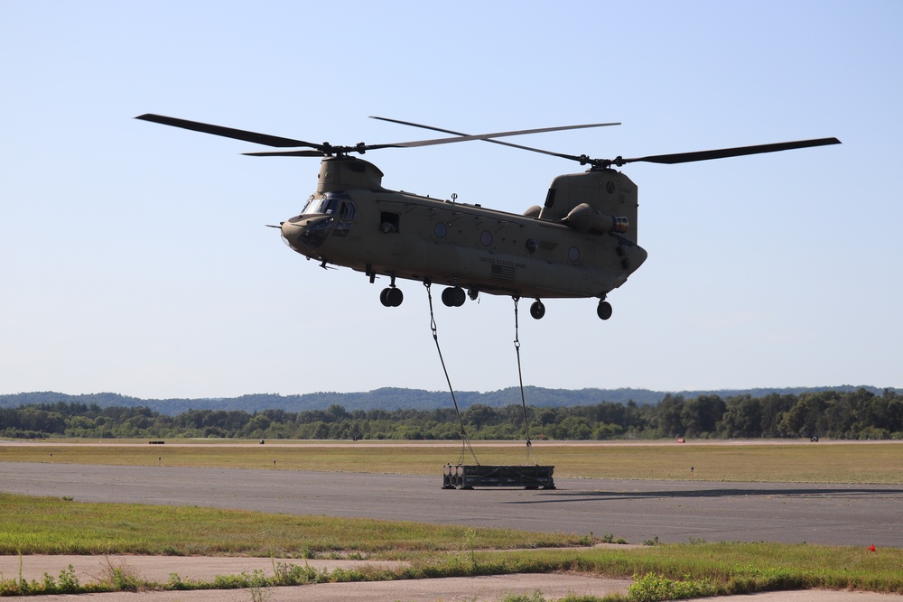 CH-47 Chinook, crew support 89B sling-load training at Fort McCoy