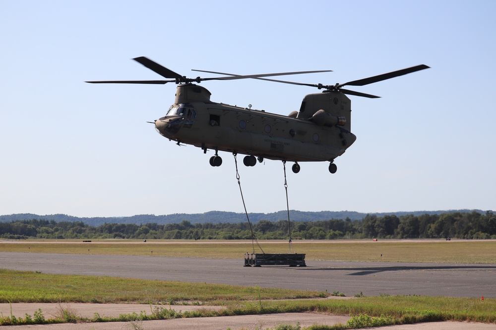 CH-47 Chinook, crew support 89B sling-load training at Fort McCoy