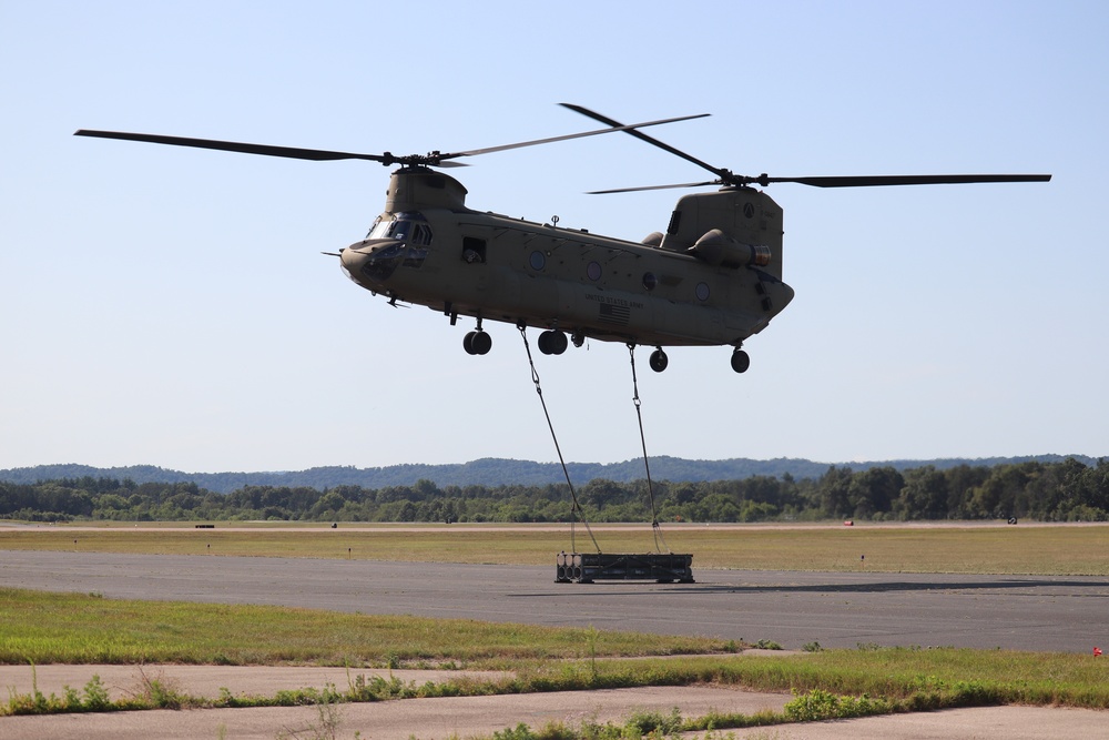 CH-47 Chinook, crew support 89B sling-load training at Fort McCoy