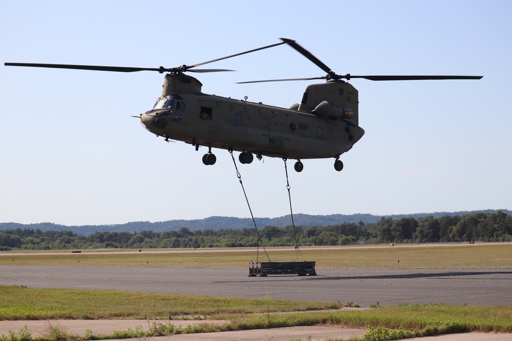 CH-47 Chinook, crew support 89B sling-load training at Fort McCoy