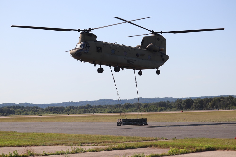 CH-47 Chinook, crew support 89B sling-load training at Fort McCoy