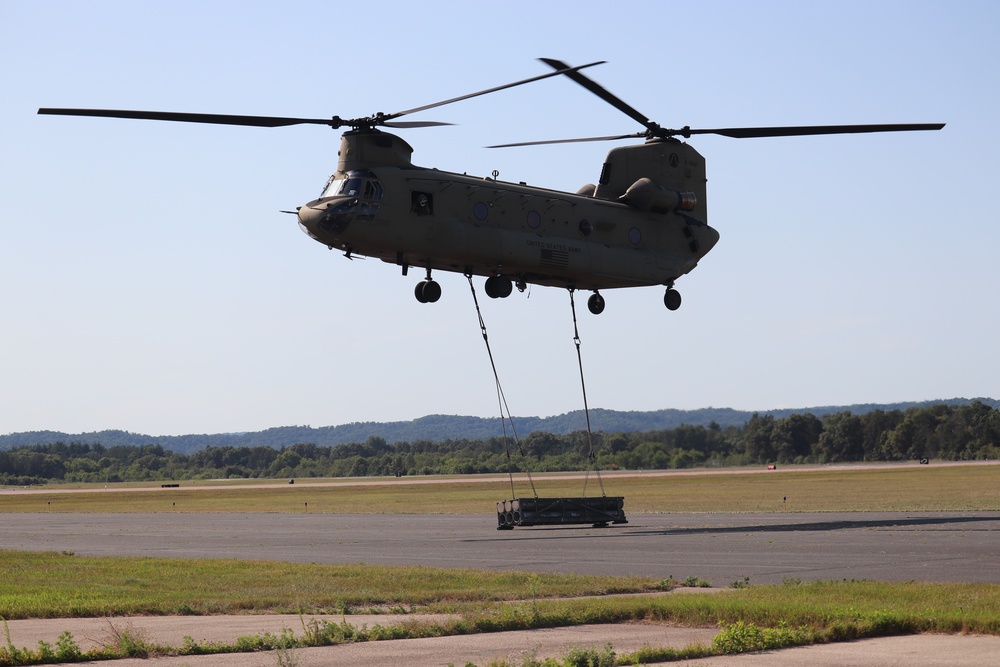 CH-47 Chinook, crew support 89B sling-load training at Fort McCoy