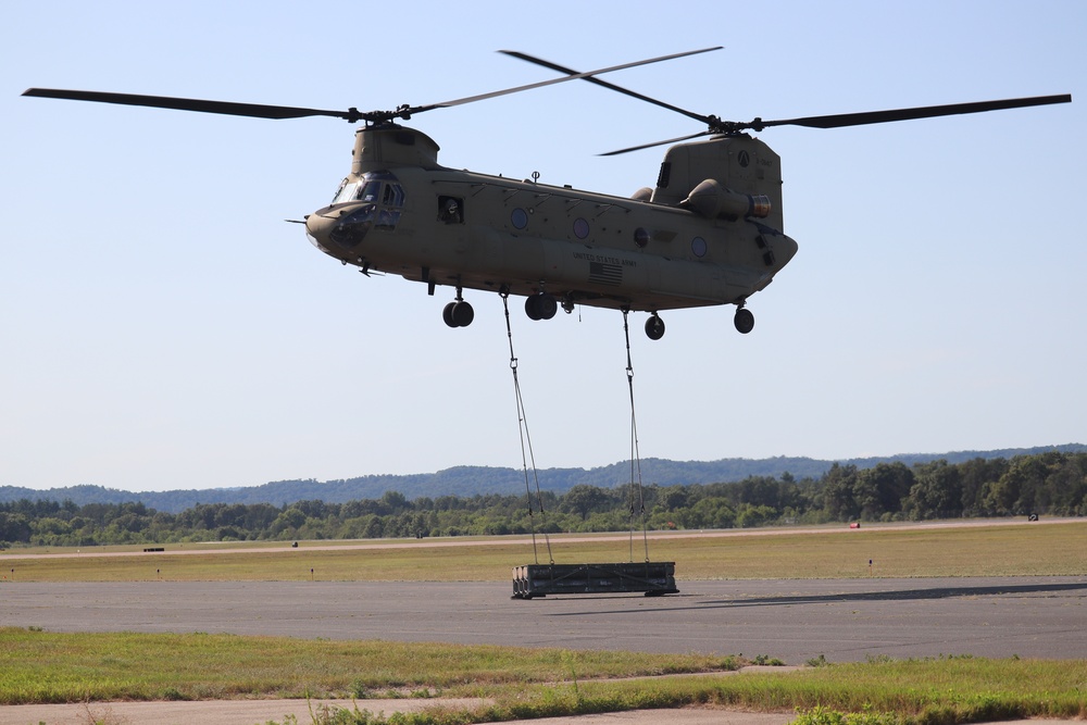 CH-47 Chinook, crew support 89B sling-load training at Fort McCoy