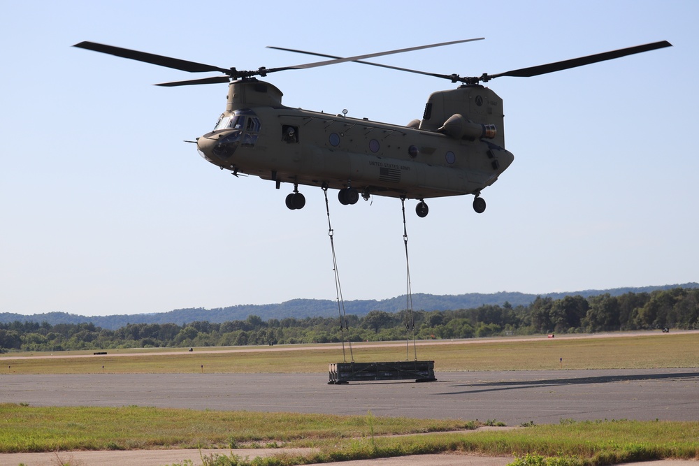 CH-47 Chinook, crew support 89B sling-load training at Fort McCoy