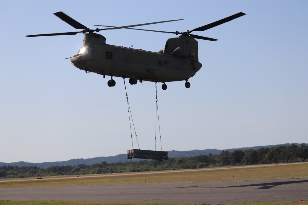 CH-47 Chinook, crew support 89B sling-load training at Fort McCoy