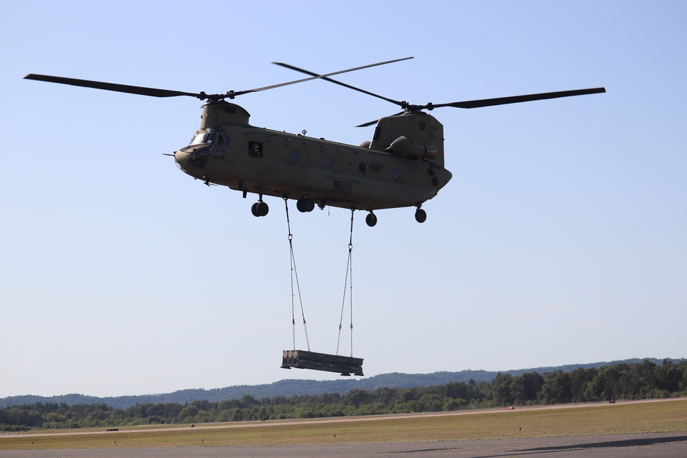 CH-47 Chinook, crew support 89B sling-load training at Fort McCoy