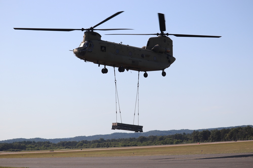 CH-47 Chinook, crew support 89B sling-load training at Fort McCoy