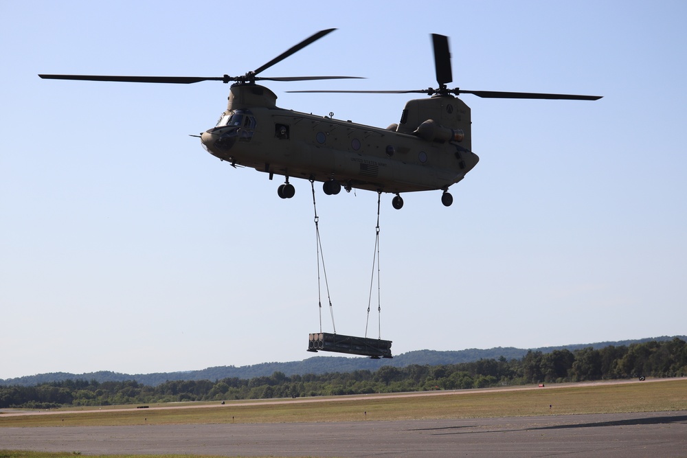 CH-47 Chinook, crew support 89B sling-load training at Fort McCoy