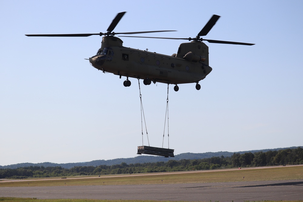 CH-47 Chinook, crew support 89B sling-load training at Fort McCoy