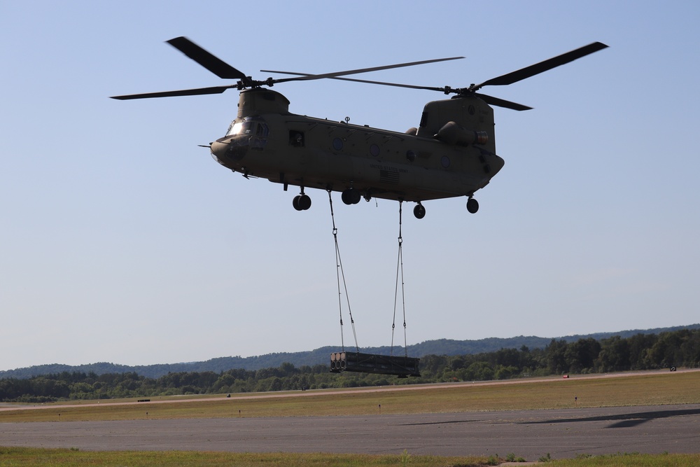 CH-47 Chinook, crew support 89B sling-load training at Fort McCoy