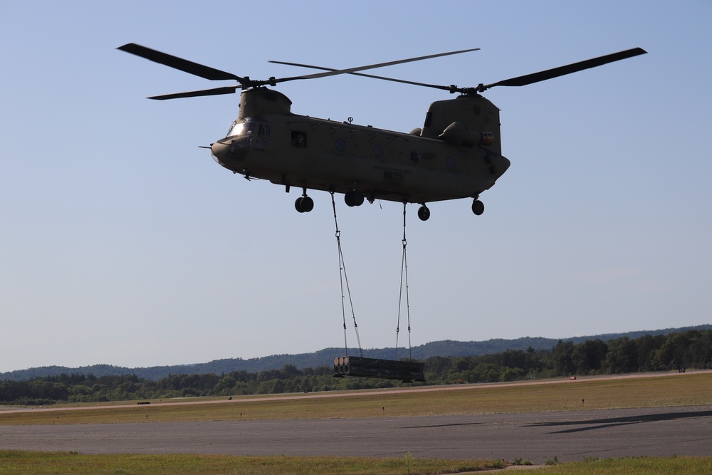 CH-47 Chinook, crew support 89B sling-load training at Fort McCoy