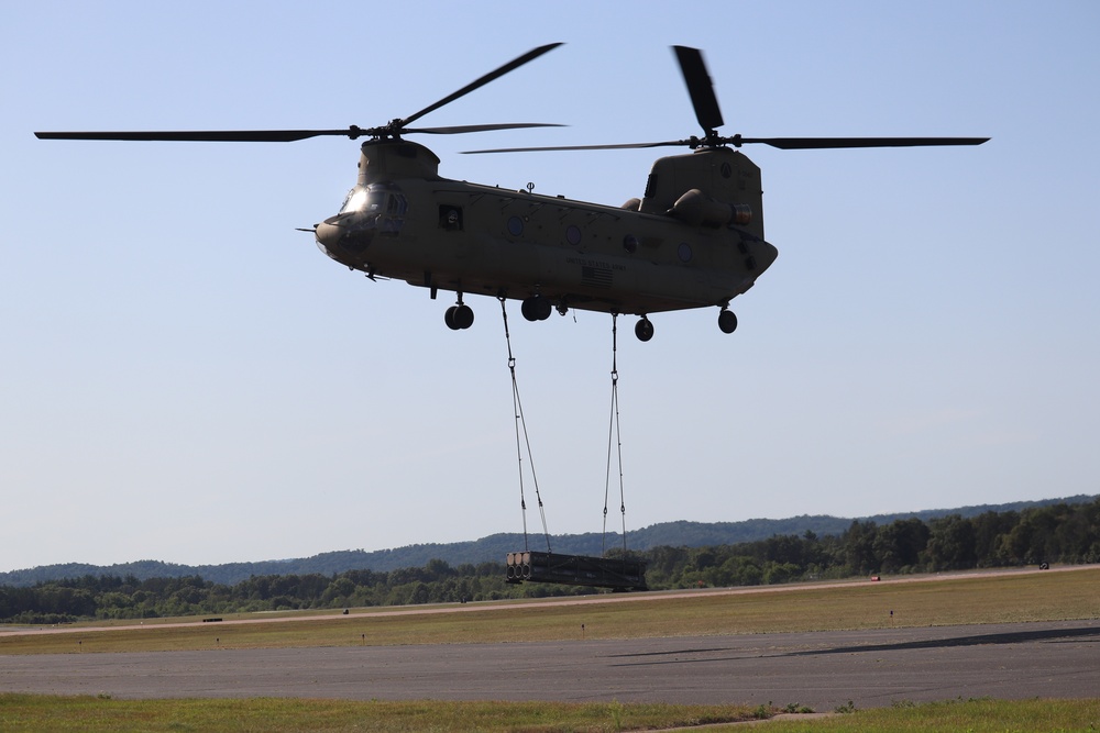 CH-47 Chinook, crew support 89B sling-load training at Fort McCoy