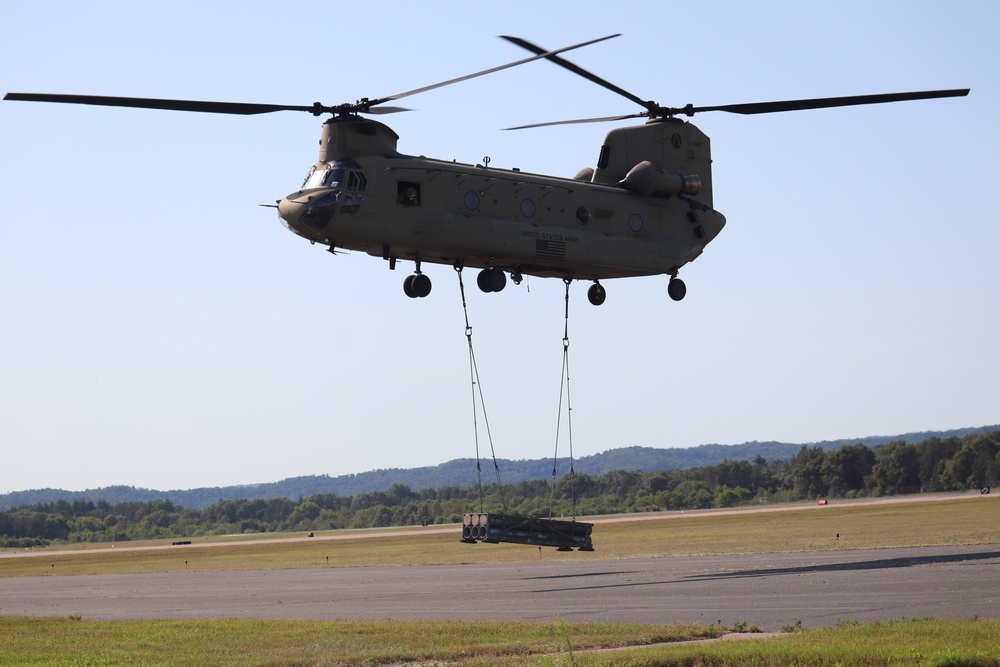 CH-47 Chinook, crew support 89B sling-load training at Fort McCoy