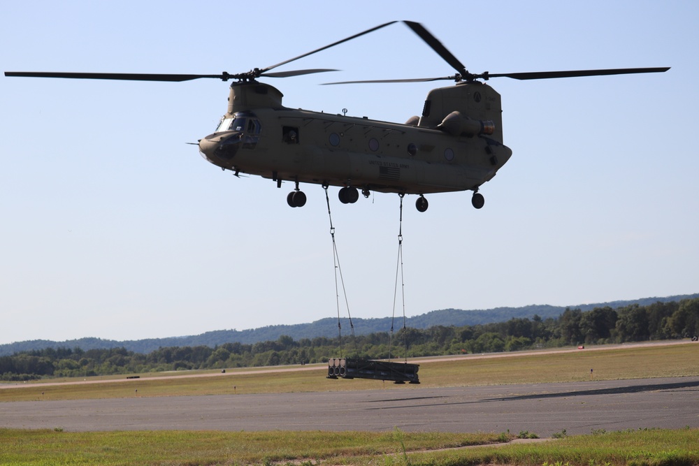 CH-47 Chinook, crew support 89B sling-load training at Fort McCoy