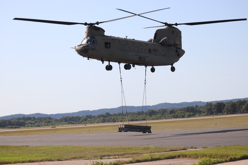 CH-47 Chinook, crew support 89B sling-load training at Fort McCoy