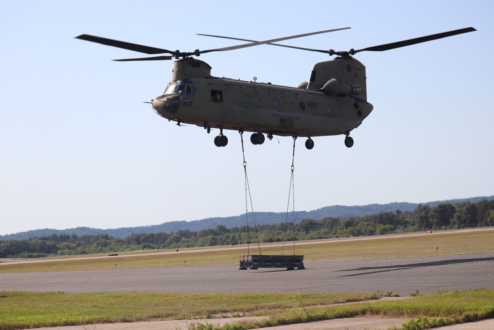 CH-47 Chinook, crew support 89B sling-load training at Fort McCoy