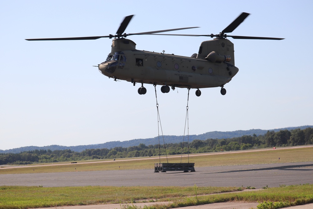 CH-47 Chinook, crew support 89B sling-load training at Fort McCoy