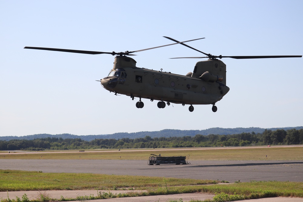 CH-47 Chinook, crew support 89B sling-load training at Fort McCoy