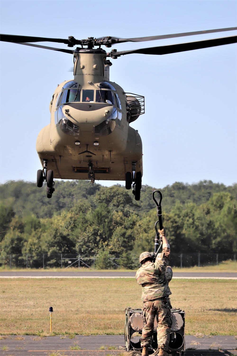 CH-47 Chinook, crew support 89B sling-load training at Fort McCoy