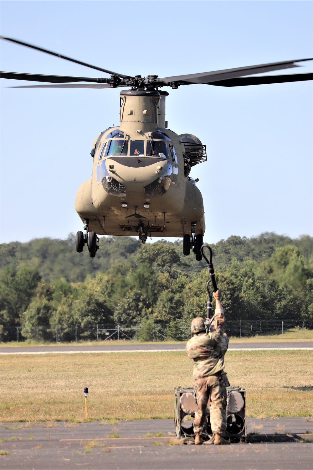 CH-47 Chinook, crew support 89B sling-load training at Fort McCoy