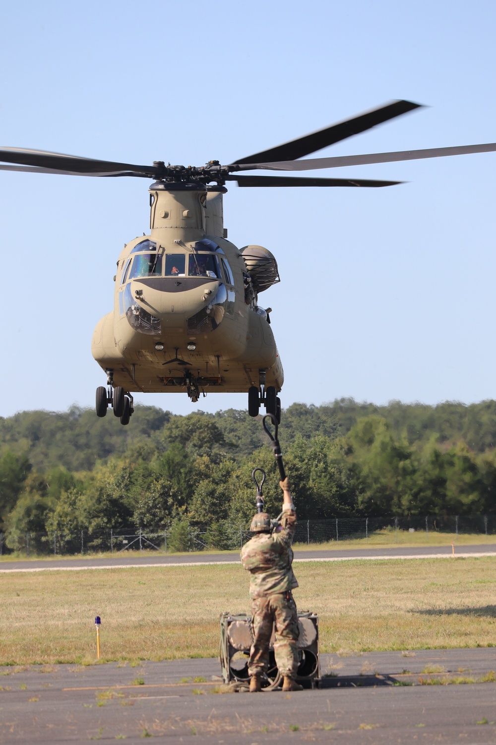 CH-47 Chinook, crew support 89B sling-load training at Fort McCoy