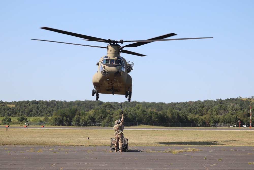 CH-47 Chinook, crew support 89B sling-load training at Fort McCoy