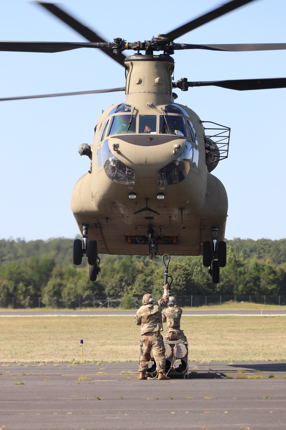 CH-47 Chinook, crew support 89B sling-load training at Fort McCoy