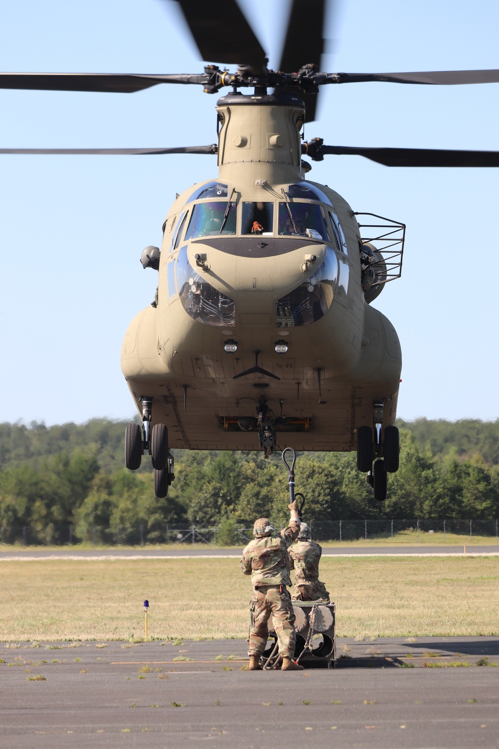 CH-47 Chinook, crew support 89B sling-load training at Fort McCoy