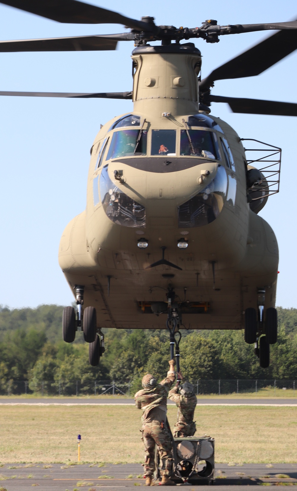 CH-47 Chinook, crew support 89B sling-load training at Fort McCoy