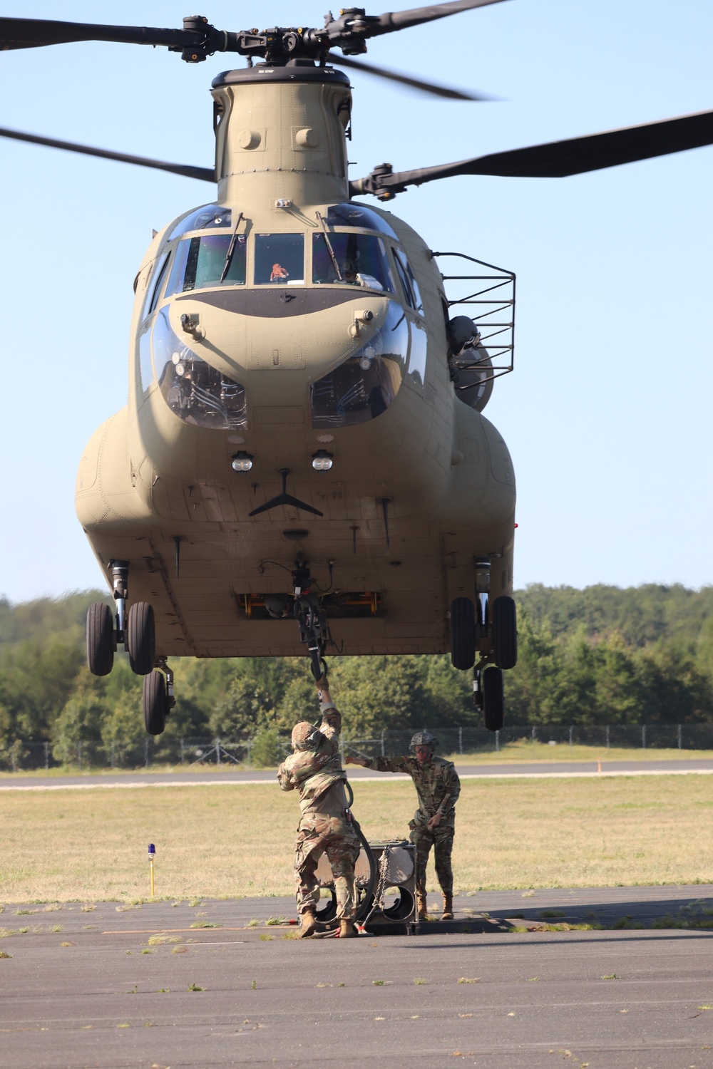 CH-47 Chinook, crew support 89B sling-load training at Fort McCoy