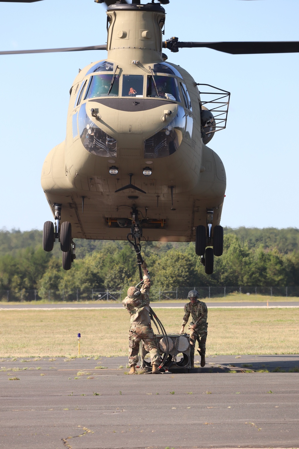 CH-47 Chinook, crew support 89B sling-load training at Fort McCoy