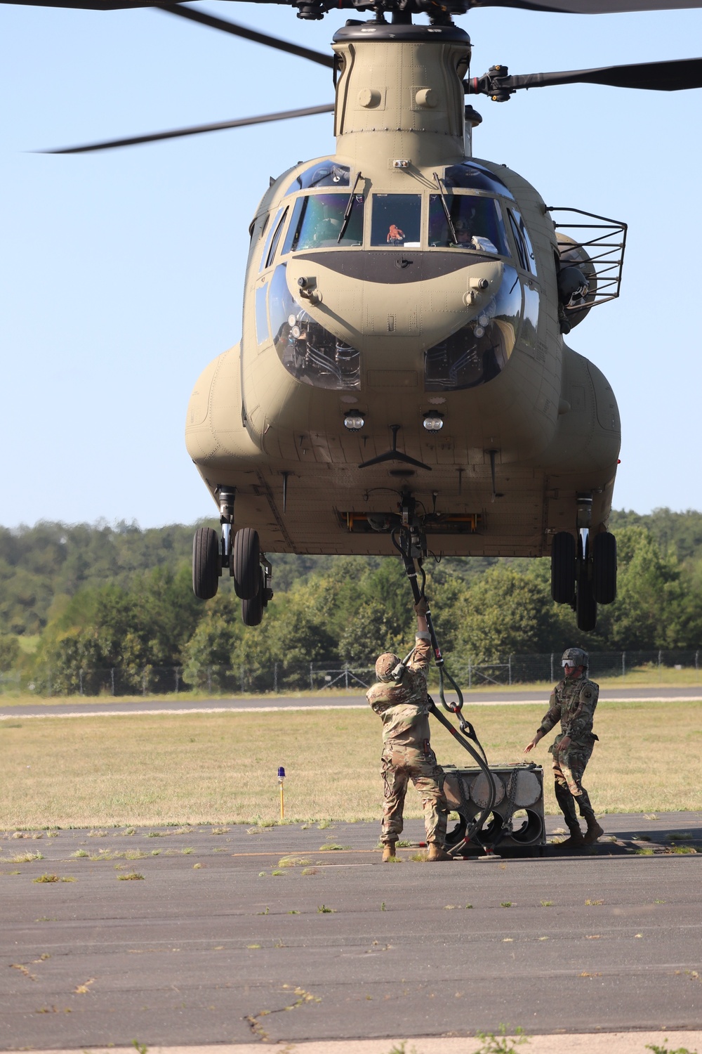 CH-47 Chinook, crew support 89B sling-load training at Fort McCoy