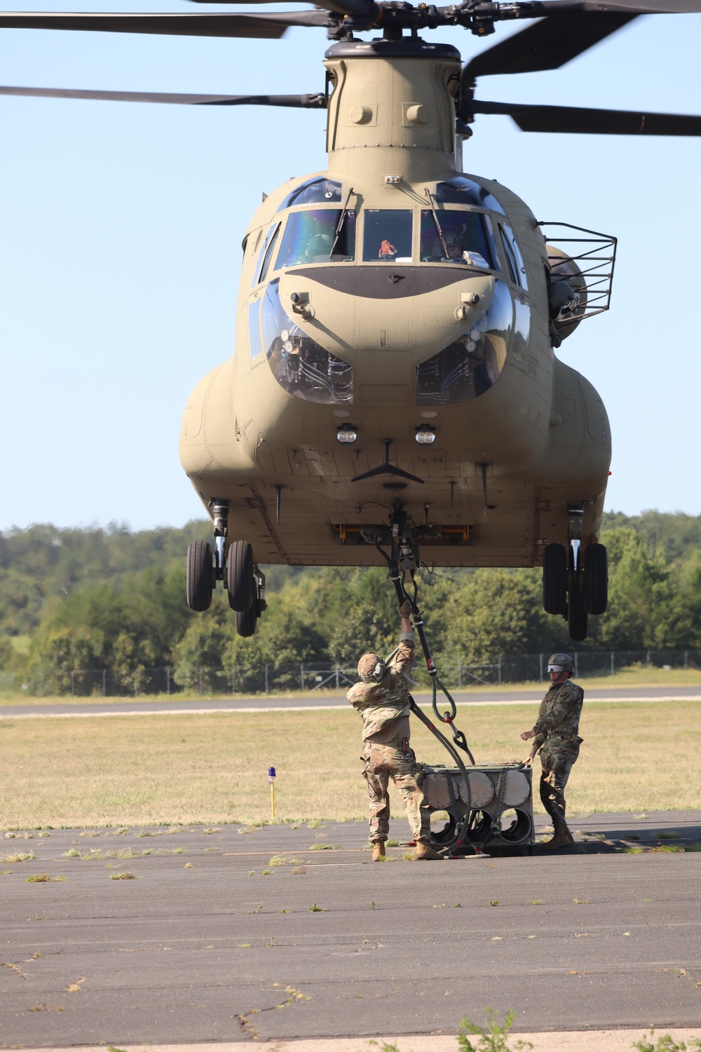 CH-47 Chinook, crew support 89B sling-load training at Fort McCoy