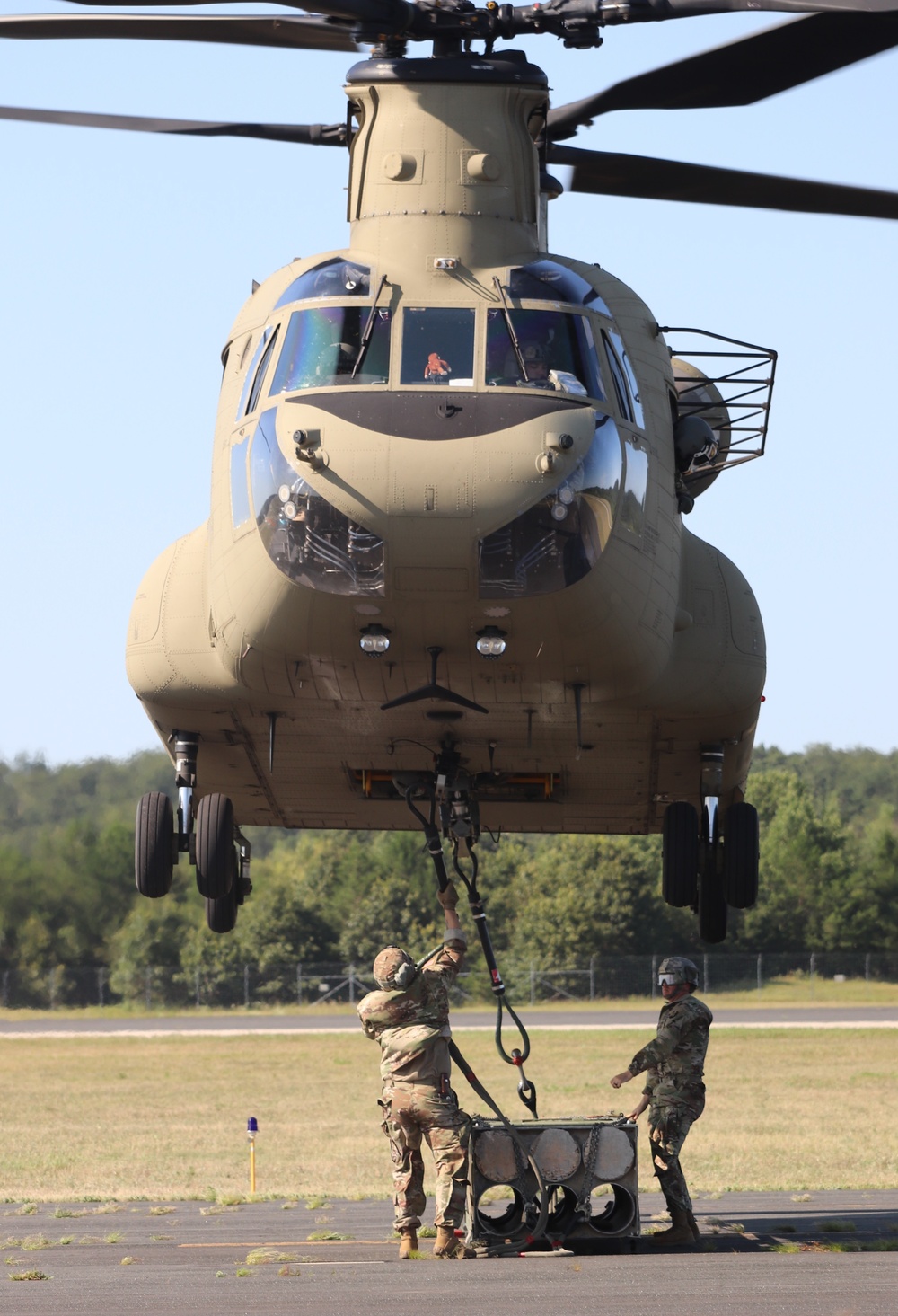 CH-47 Chinook, crew support 89B sling-load training at Fort McCoy