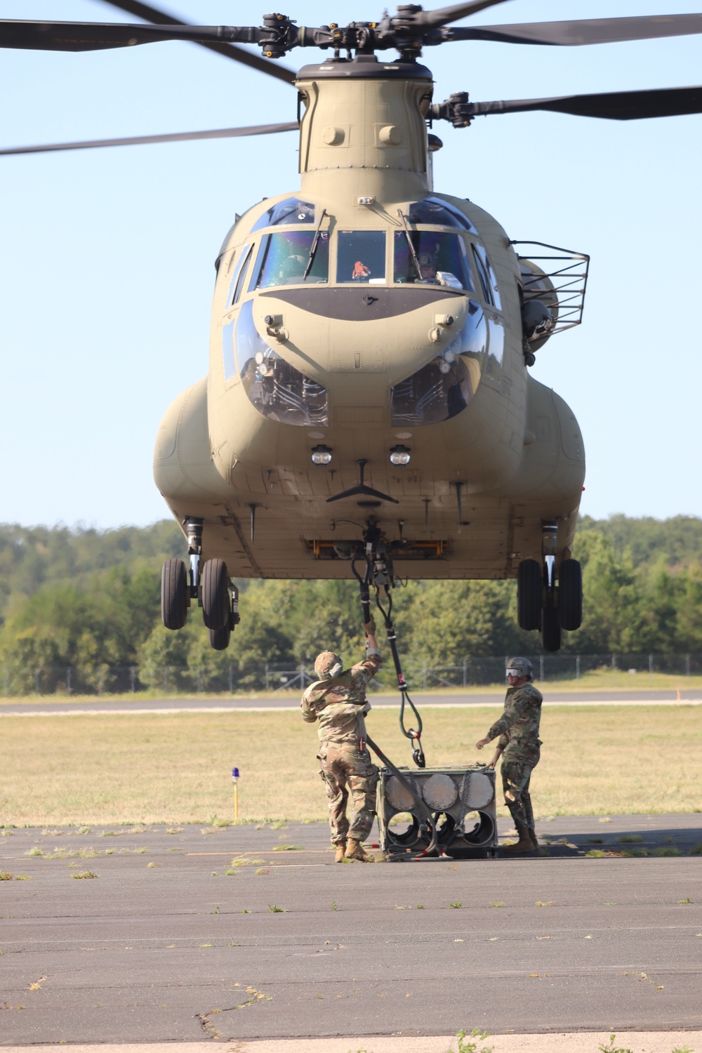 CH-47 Chinook, crew support 89B sling-load training at Fort McCoy