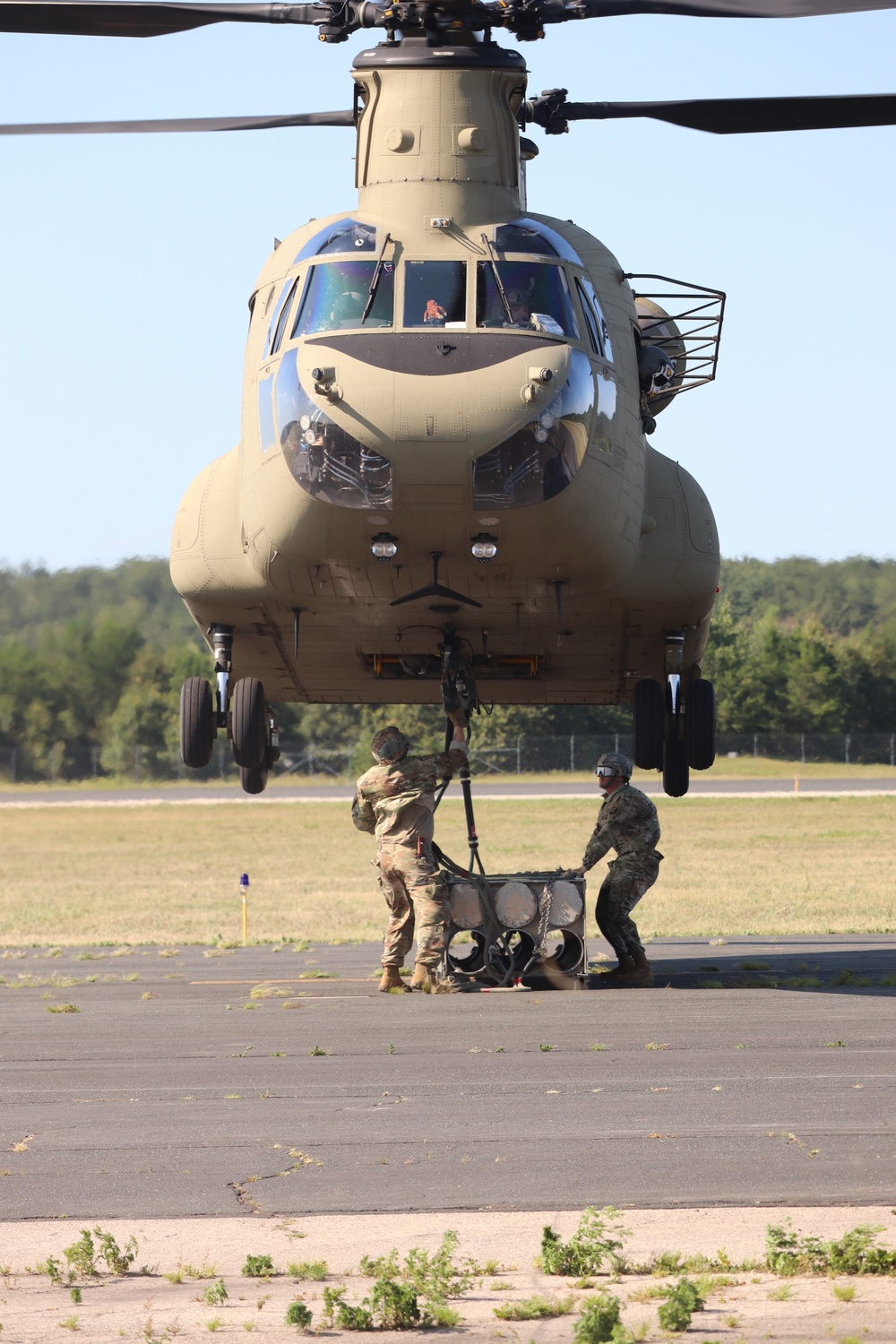 CH-47 Chinook, crew support 89B sling-load training at Fort McCoy