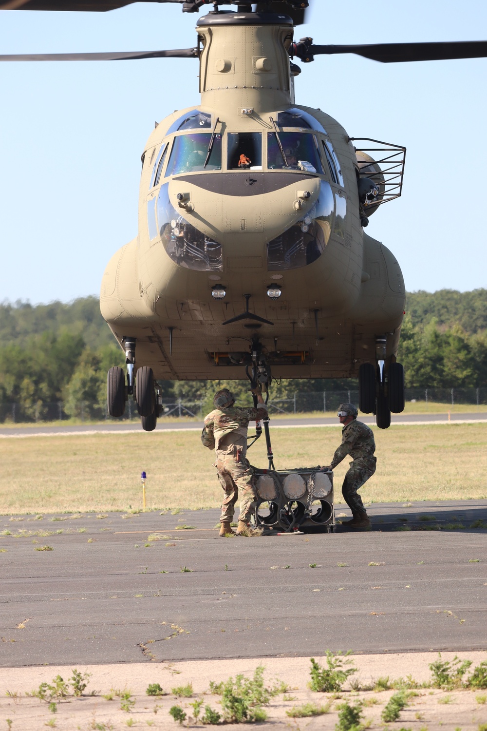 CH-47 Chinook, crew support 89B sling-load training at Fort McCoy