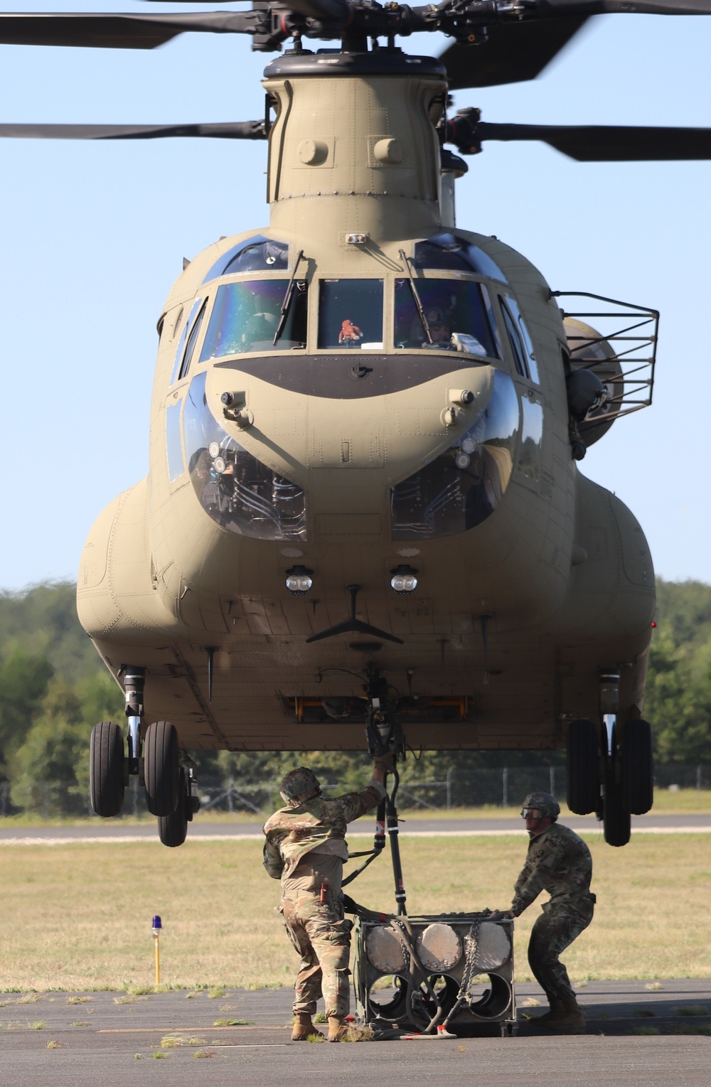 CH-47 Chinook, crew support 89B sling-load training at Fort McCoy