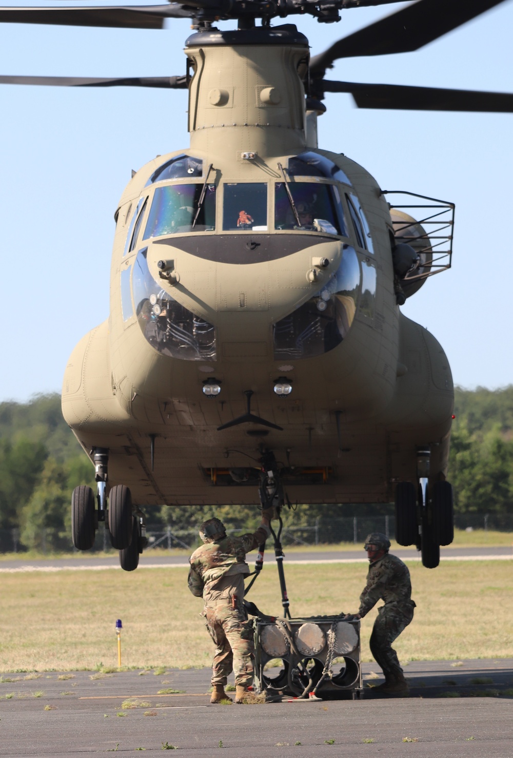 CH-47 Chinook, crew support 89B sling-load training at Fort McCoy