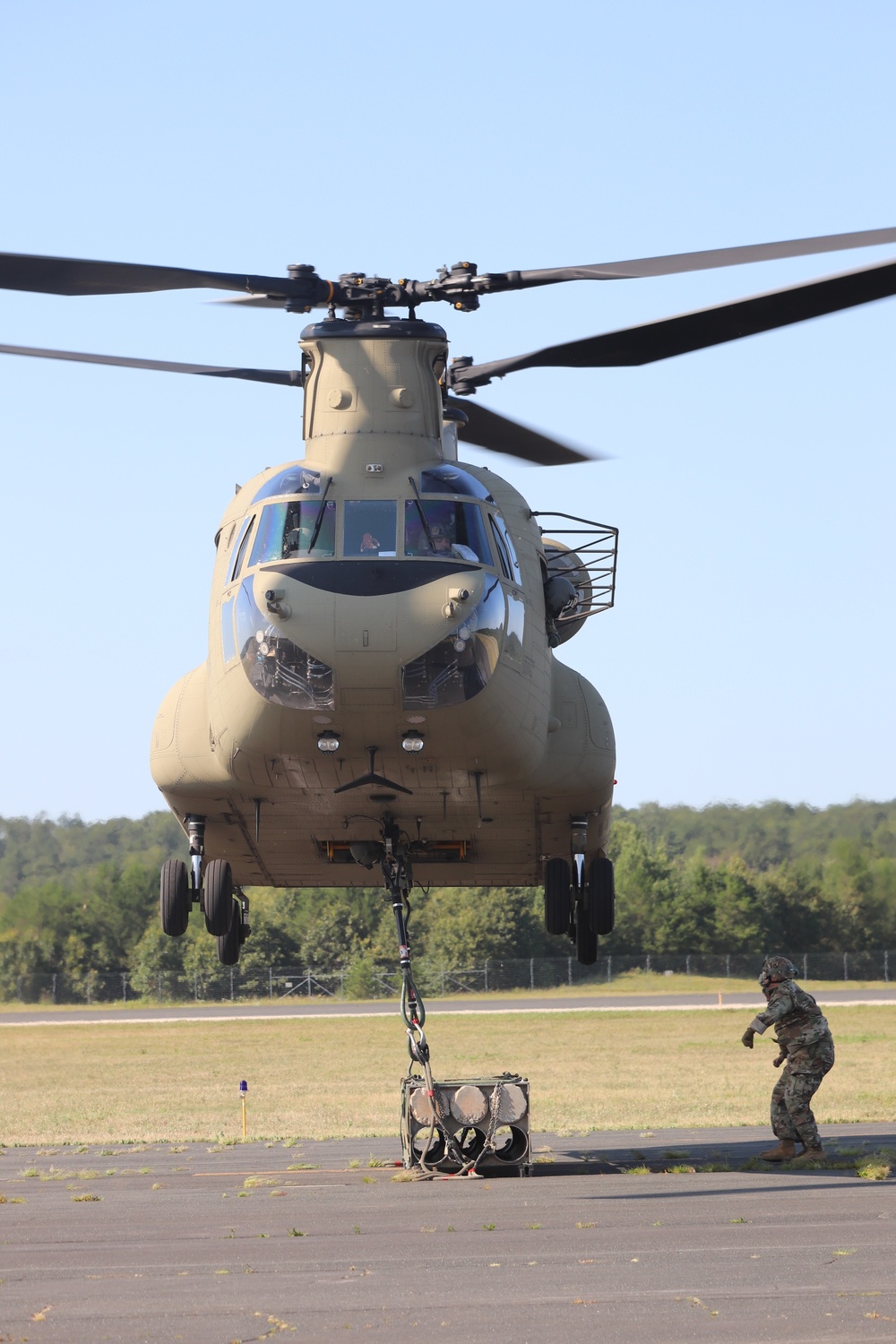 CH-47 Chinook, crew support 89B sling-load training at Fort McCoy