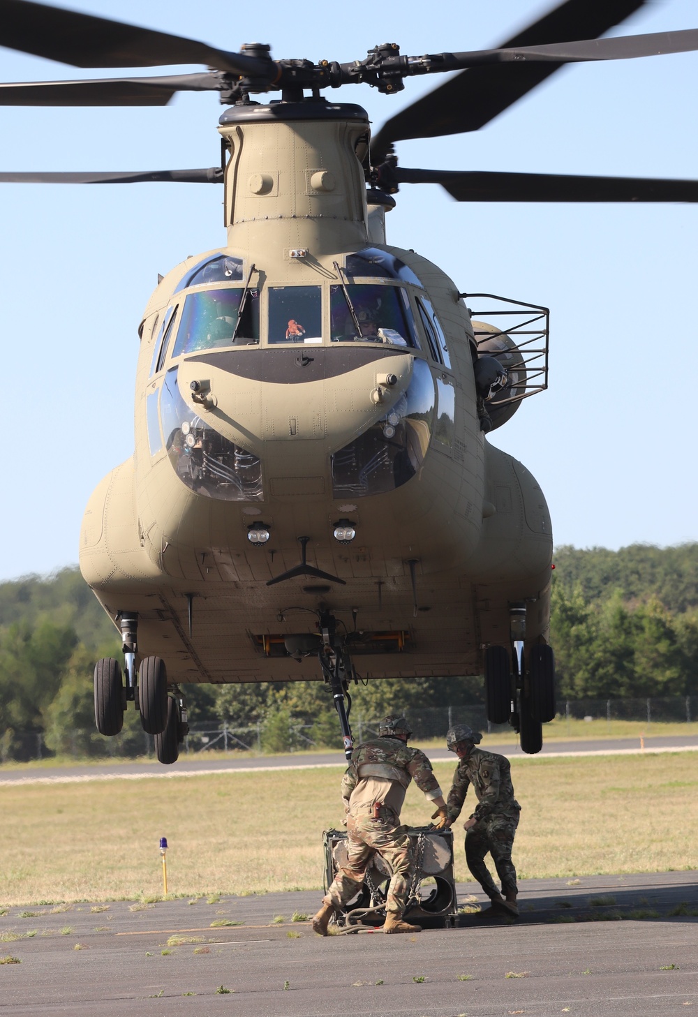 CH-47 Chinook, crew support 89B sling-load training at Fort McCoy