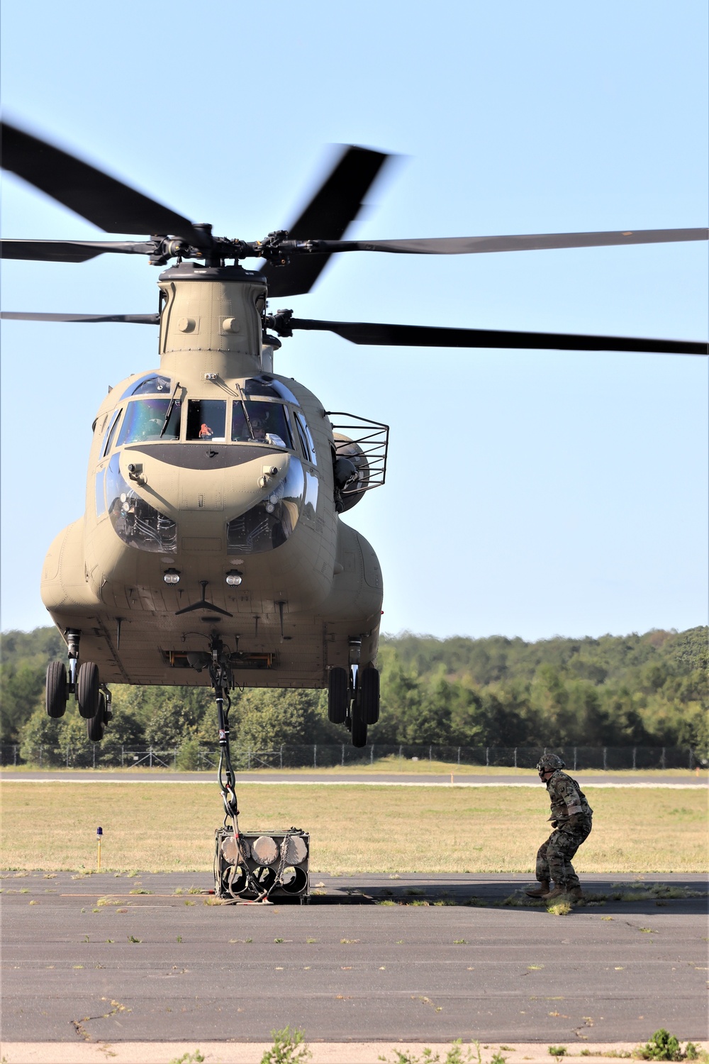 CH-47 Chinook, crew support 89B sling-load training at Fort McCoy