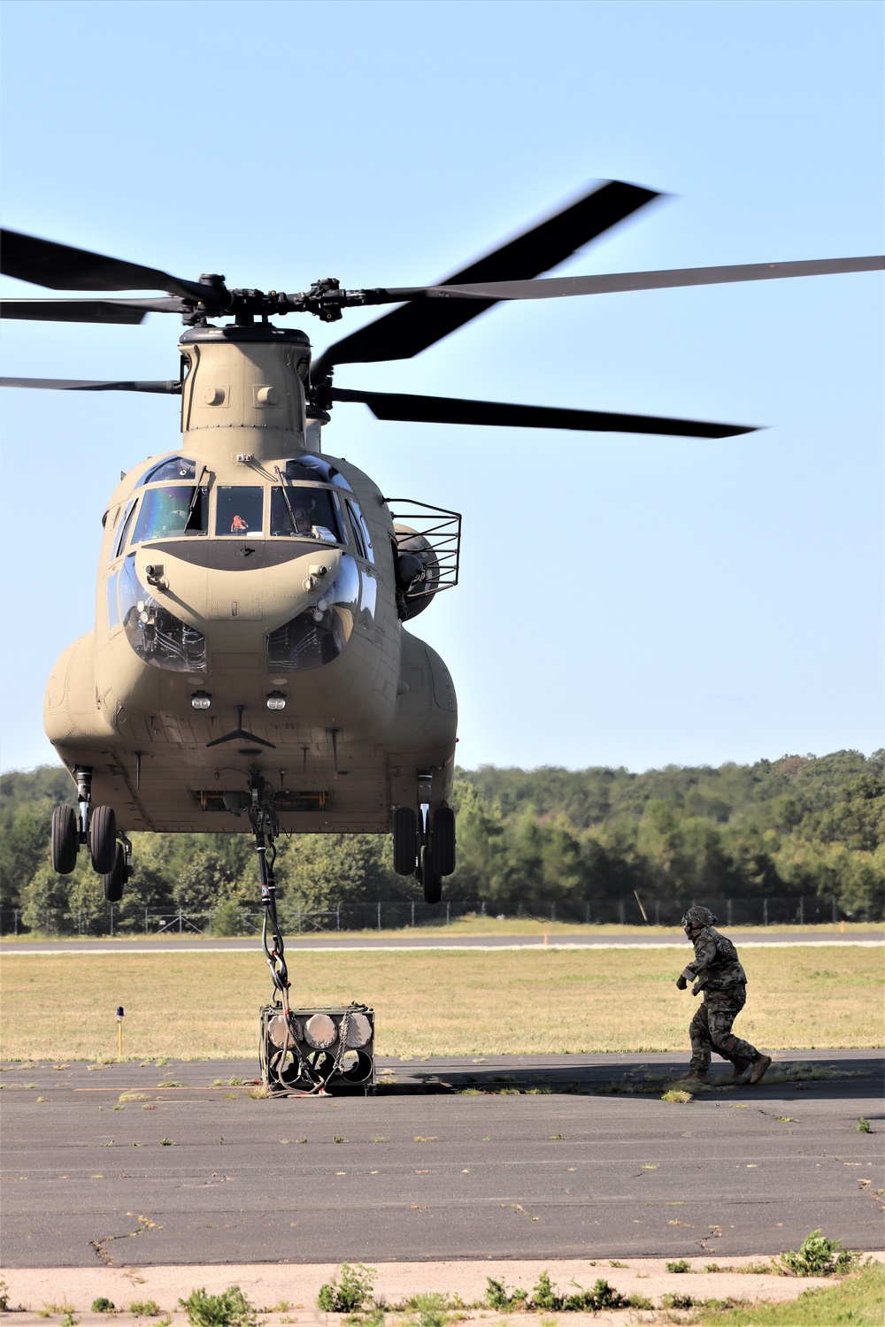 CH-47 Chinook, crew support 89B sling-load training at Fort McCoy