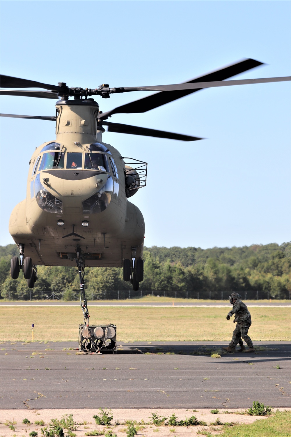 CH-47 Chinook, crew support 89B sling-load training at Fort McCoy