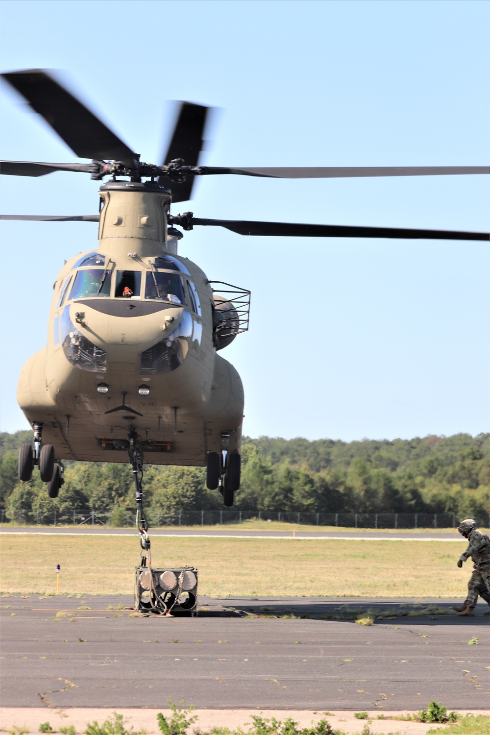 CH-47 Chinook, crew support 89B sling-load training at Fort McCoy