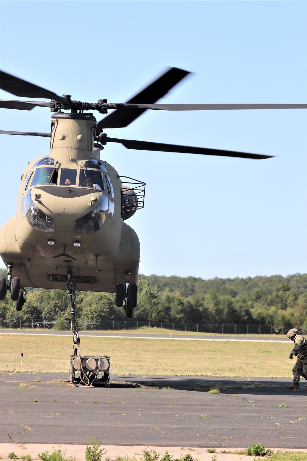 CH-47 Chinook, crew support 89B sling-load training at Fort McCoy