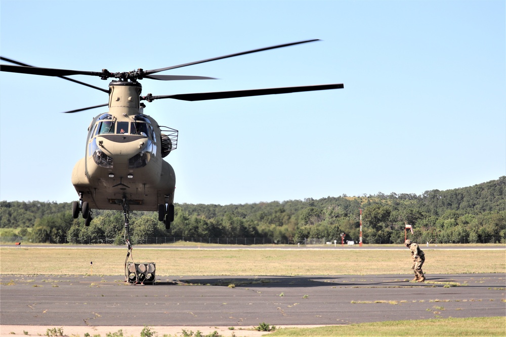 CH-47 Chinook, crew support 89B sling-load training at Fort McCoy