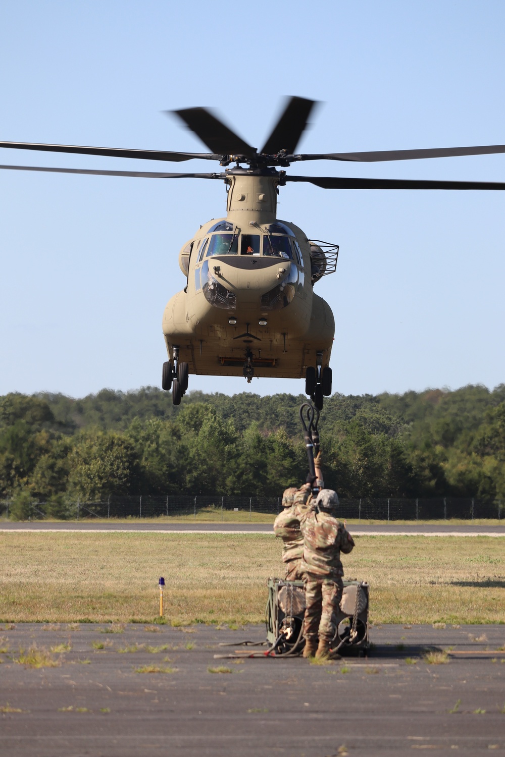 CH-47 Chinook, crew support 89B sling-load training at Fort McCoy